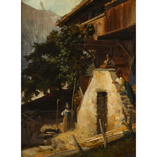 KARL GIRARDET : 'Maison de paysans au Steiner' (DOBIASCHOFSKY AUKTIONEN AG)