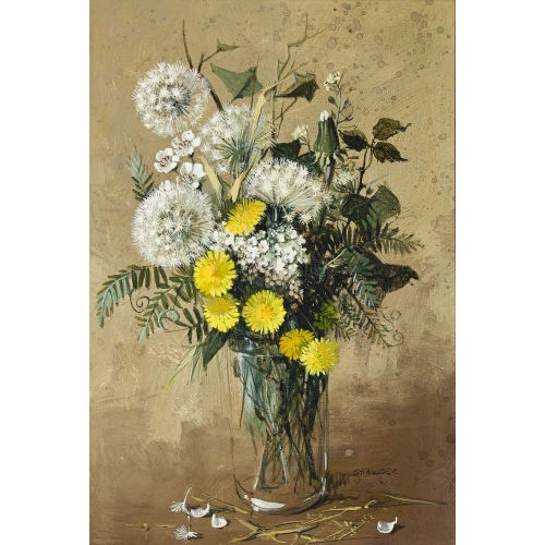 REN�E YOLANDA HAUSER : 'Bouquet blanc, vert, jaune' (DOBIASCHOFSKY AUKTIONEN AG)