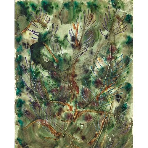 ANATOLY TIMOFEEVIC ZVEREV : Expressive Komposition mit Nadelbaum (DOBIASCHOFSKY AUKTIONEN AG)