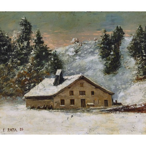 CHERUBINO PATA : Paysage d′hiver avec maison (DOBIASCHOFSKY AUKTIONEN AG)