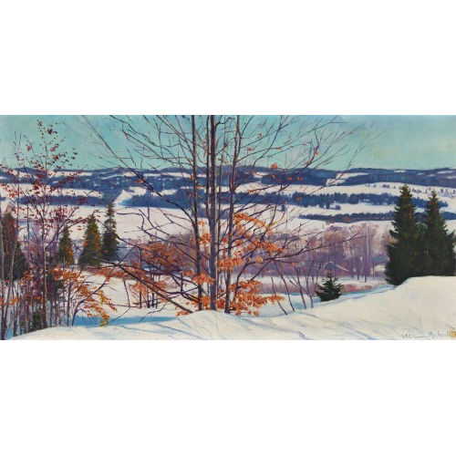 WILLIAM-VICTOR AUBERT : Sonnige Winterlandschaft im Jura (DOBIASCHOFSKY AUKTIONEN AG)