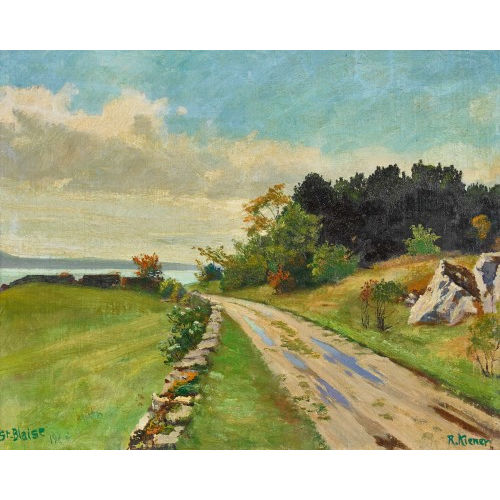 ROBERT KIENER : Wegpartie bei Saint-Blaise am Neuenburgersee (DOBIASCHOFSKY AUKTIONEN AG)