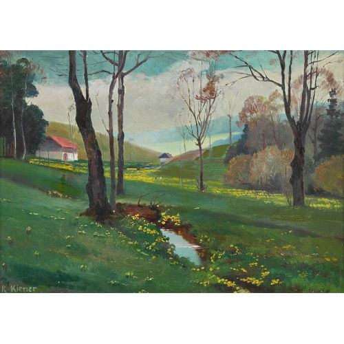 ROBERT KIENER : Fr�hlingslandschaft mit B�chlein (DOBIASCHOFSKY AUKTIONEN AG)