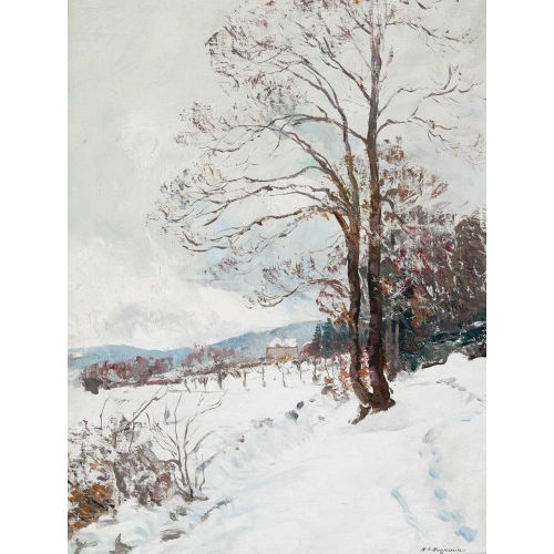 HENRI �DOUARD HUGUENIN-VIRCHAUX : 'Paysage jurassien en hiver' (DOBIASCHOFSKY AUKTIONEN AG)
