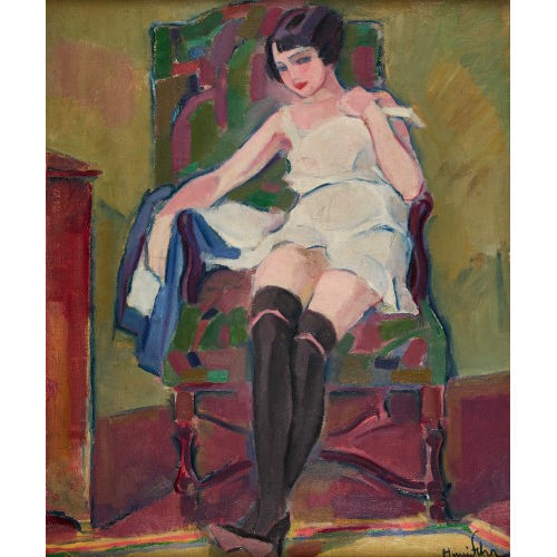 HENRI FEHR : Sitzende junge Dame im Neglig� (DOBIASCHOFSKY AUKTIONEN AG)
