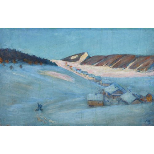 LOUIS HENRI DE MEURON : Paysage hivernal dans la vall�e de la Sagne (DOBIASCHOFSKY AUKTIONEN AG)