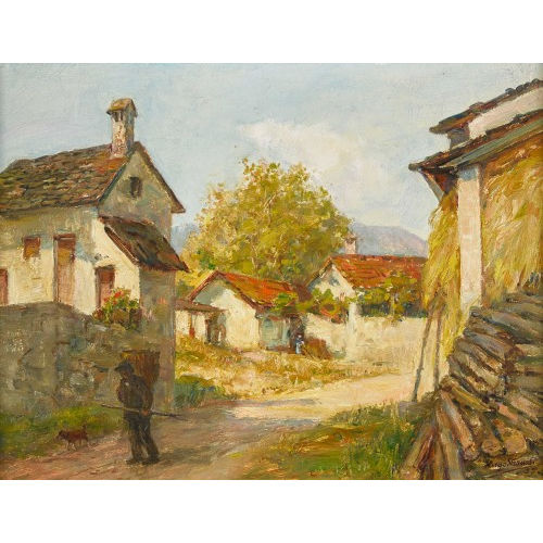 HUGO STRAUSS : Sonnige Wegpartie in Cugnasco (DOBIASCHOFSKY AUKTIONEN AG)