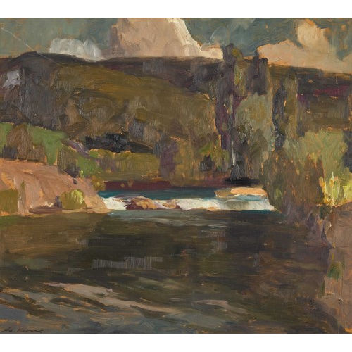 ADOLF KRON : Flusslandschaft (DOBIASCHOFSKY AUKTIONEN AG)