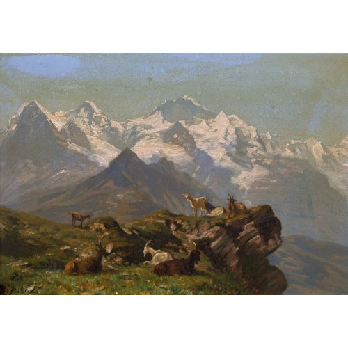 EDUARD B�HLER : Ziegenherde vor Eiger, M�nch und Jungfrau (DOBIASCHOFSKY AUKTIONEN AG)
