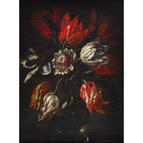 GASPARO (GEN. DEI FIORI) LOPEZ : Stillleben mit Tulpen in Glasvase (DOBIASCHOFSKY AUKTIONEN AG)