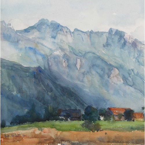 �DOUARD VALLET : Paysage savoyard (DOBIASCHOFSKY AUKTIONEN AG)