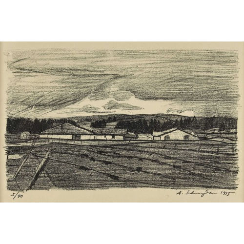 ALBERT SCHNYDER : Jurassische Landschaft mit H�usern (DOBIASCHOFSKY AUKTIONEN AG)