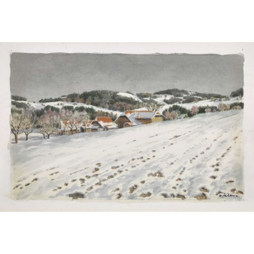 WALTER) FELBRA (EIGTL. FELLER-BRAND : Winterlandschaft mit Dorf (DOBIASCHOFSKY AUKTIONEN AG)