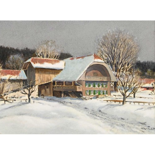 WALTER) FELBRA (EIGTL. FELLER-BRAND : Winterlandschaft mit Bauernhaus (DOBIASCHOFSKY AUKTIONEN AG)