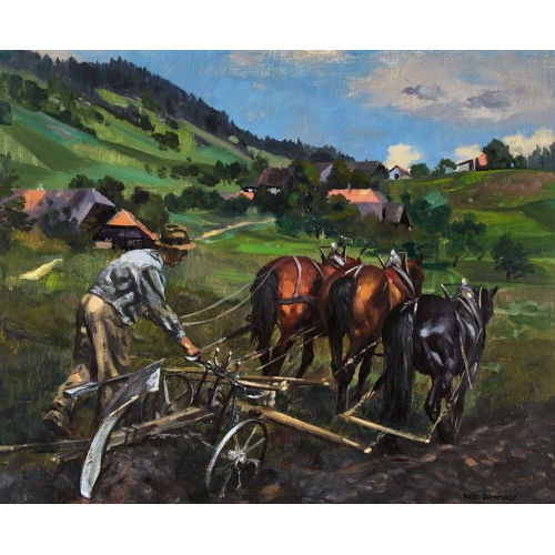 HANS GARTMEIER : Bauer mit Pflug (DOBIASCHOFSKY AUKTIONEN AG)