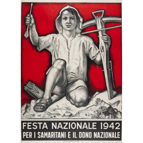 CHARLES L′EPLATTENIER : 'Festa nazionale 1942 per i samaritani e il dono nazionale' (DOBIASCHOFSKY AUKTIONEN AG)