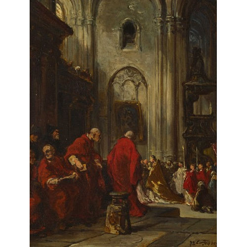 LOUIS GABRIEL EUG�NE ISABEY : Der Gottesdienst (DOBIASCHOFSKY AUKTIONEN AG)