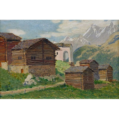 ERNST ZUPPINGER : H�user in Blatten bei Zermatt (DOBIASCHOFSKY AUKTIONEN AG)