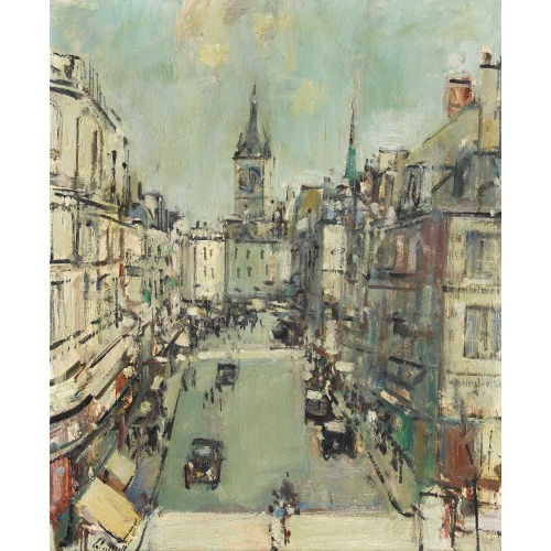 WALTER EMIL M�LLER : Der Rennweg in Z�rich mit St. Peter und Augustinerkirche (DOBIASCHOFSKY AUKTIONEN AG)