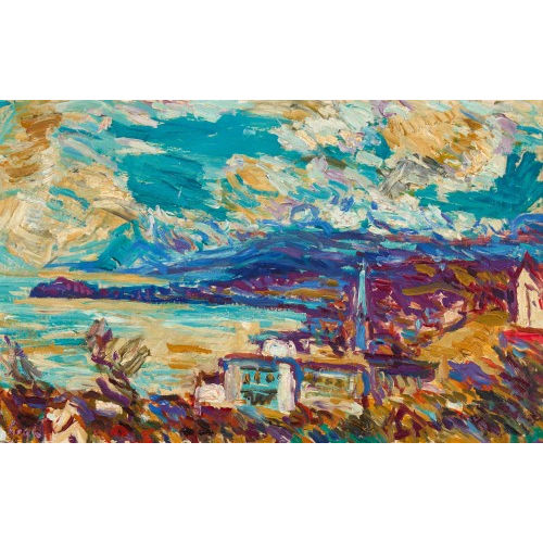 KARL HOSCH : Ansicht von Oberrieden, Horgen und Halbinsel Au (DOBIASCHOFSKY AUKTIONEN AG)