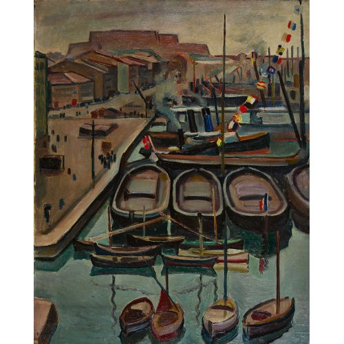 GEORGES DAREL : Der Quai des Belges im Hafen von Marseille (DOBIASCHOFSKY AUKTIONEN AG)
