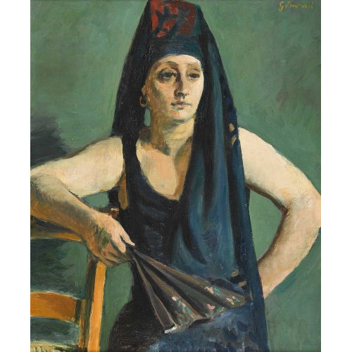 WILHELM GIMMI : 'Espagnole � l′�ventail' (DOBIASCHOFSKY AUKTIONEN AG)
