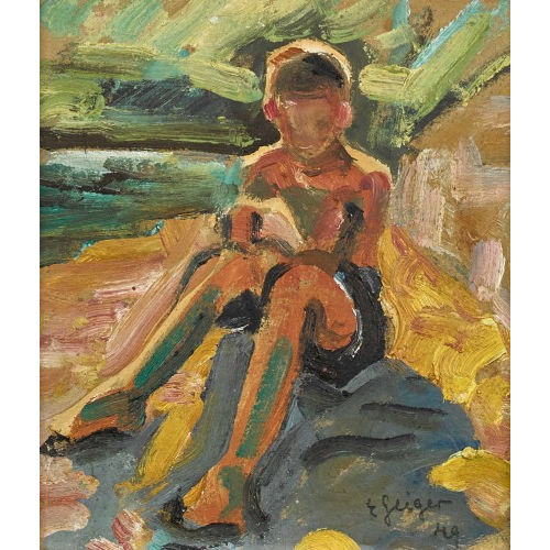 ERNST SAMUEL GEIGER : 'Bub an der Abendsonne' (DOBIASCHOFSKY AUKTIONEN AG)