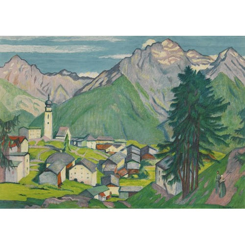 EMIL CARDINAUX : Das Dorf Ftan (DOBIASCHOFSKY AUKTIONEN AG)