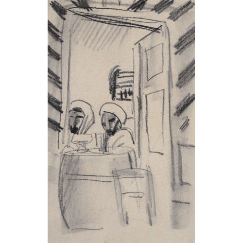 AUGUST MACKE : Caf�-Szene in Tunesien (DOBIASCHOFSKY AUKTIONEN AG)