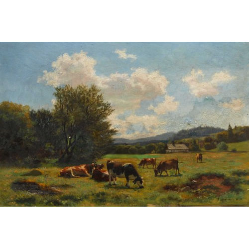 FRITZ-�DOUARD HUGUENIN-LASSAUGUETTE : Weidende K�he (DOBIASCHOFSKY AUKTIONEN AG)