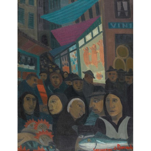 ALBERT JANUARIUS DI D�CARLI : Auf dem Bauernmarkt (DOBIASCHOFSKY AUKTIONEN AG)