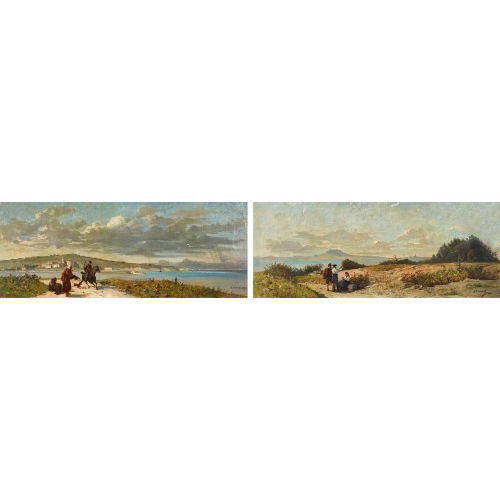 ALFRED DU MONT : K�stenansichten am Mittelmeer. Gegenst�cke (DOBIASCHOFSKY AUKTIONEN AG)