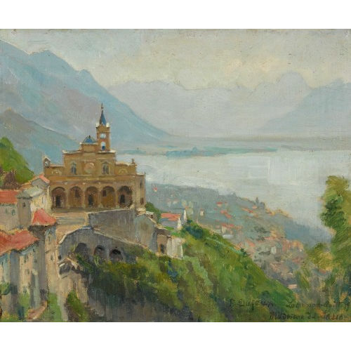 AUGUSTE FR�D�RIC DUFAUX : Die Wallfahrtskirche Madonna del Sasso in Orselina (DOBIASCHOFSKY AUKTIONEN AG)