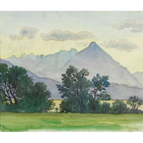 PLINIO COLOMBI : Landschaftspartie mit Niesen (DOBIASCHOFSKY AUKTIONEN AG)