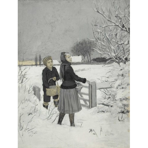 HERMANN SEEGER : Winterlandschaft mit Kinderpaar (DOBIASCHOFSKY AUKTIONEN AG)