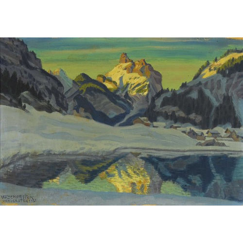 WALDEMAR THEOPHIL FINK : 'Wintermorgen bei Kandersteg' (DOBIASCHOFSKY AUKTIONEN AG)