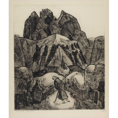 FRITZ EDUARD PAULI : 'Berglandschaft' (auch 'Berg und Mensch') (DOBIASCHOFSKY AUKTIONEN AG)