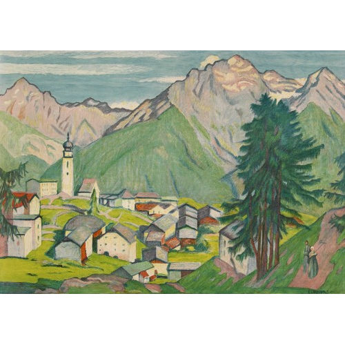 EMIL CARDINAUX : Das Dorf Ftan (DOBIASCHOFSKY AUKTIONEN AG)