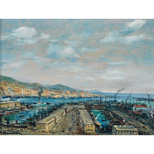 BERTO FERRARI : 'Il porto di Genova' (DOBIASCHOFSKY AUKTIONEN AG)