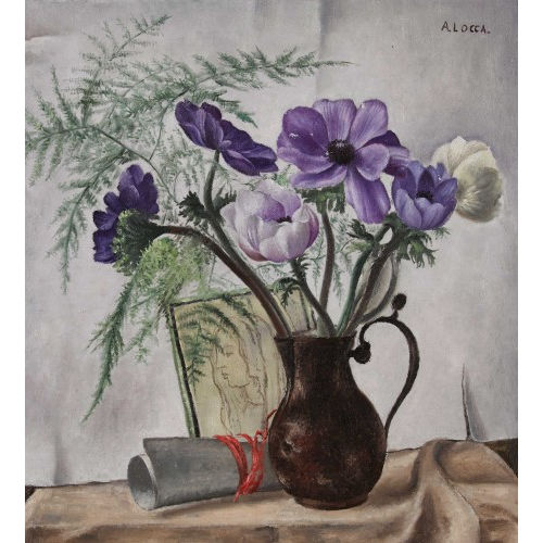 ALBERT LOCCA : Stillleben mit Anemonen in Kupferkanne (DOBIASCHOFSKY AUKTIONEN AG)