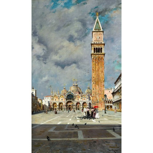 AUGUSTO LOVATTI : Die Piazza San Marco in Venedig (DOBIASCHOFSKY AUKTIONEN AG)