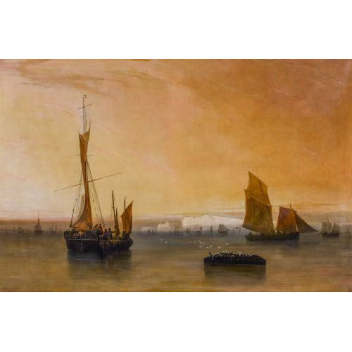 ANTOINE L�ON MOREL-FATIO : Segelschiffe vor den Kreidefelsen der Isle of Wight (DOBIASCHOFSKY AUKTIONEN AG)