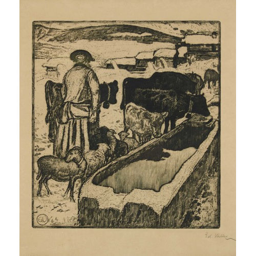 �DOUARD VALLET : 'Le troupeau � l′abreuvoir' (DOBIASCHOFSKY AUKTIONEN AG)