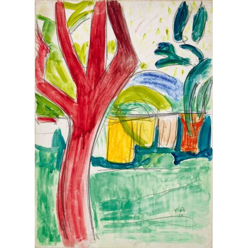 CUNO AMIET : Der Obstgarten bei Cuno Amiets Ateliergebude (DOBIASCHOFSKY AUKTIONEN AG)