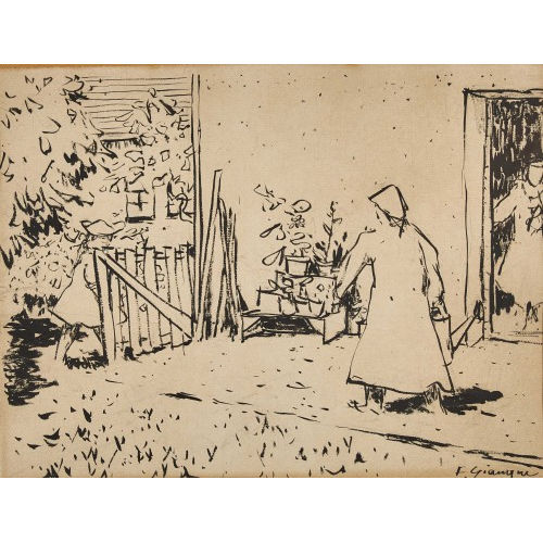 FERNAND GIAUQUE : Bei der Hausarbeit (DOBIASCHOFSKY AUKTIONEN AG)