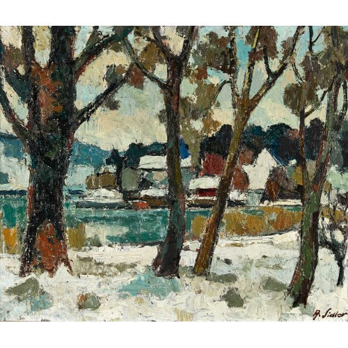 ALFRED FRANZ SIDLER : Winterlandschaft mit kleinem See (DOBIASCHOFSKY AUKTIONEN AG)