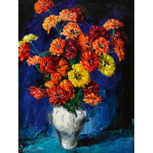 PAUL S�CHAUD : Dahlien in weisser Vase (DOBIASCHOFSKY AUKTIONEN AG)