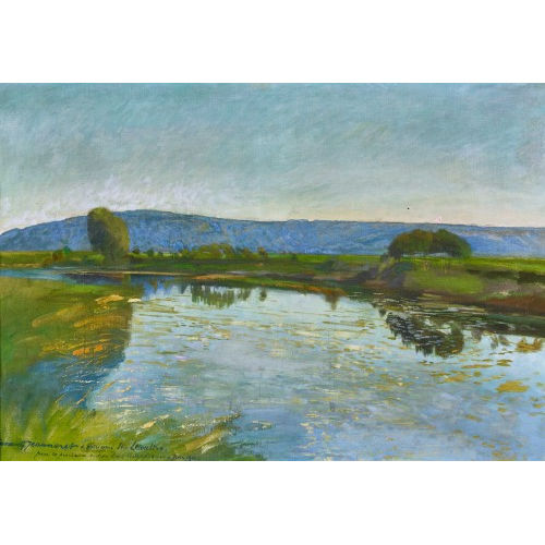 GUSTAVE JEANNERET : Sommerliche Flusslandschaft (DOBIASCHOFSKY AUKTIONEN AG)