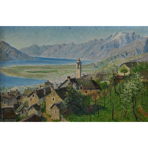 ERNST ZUPPINGER : Brione sopra Minusio mit Blick auf Locarno und Ascona (DOBIASCHOFSKY AUKTIONEN AG)