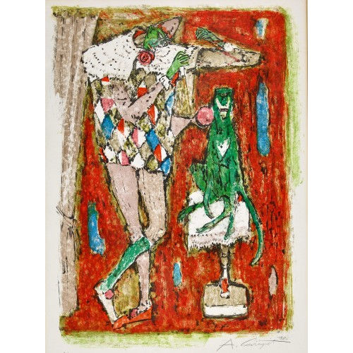 ALOIS CARIGIET : 'Harlekin mit Diavolo' (DOBIASCHOFSKY AUKTIONEN AG)